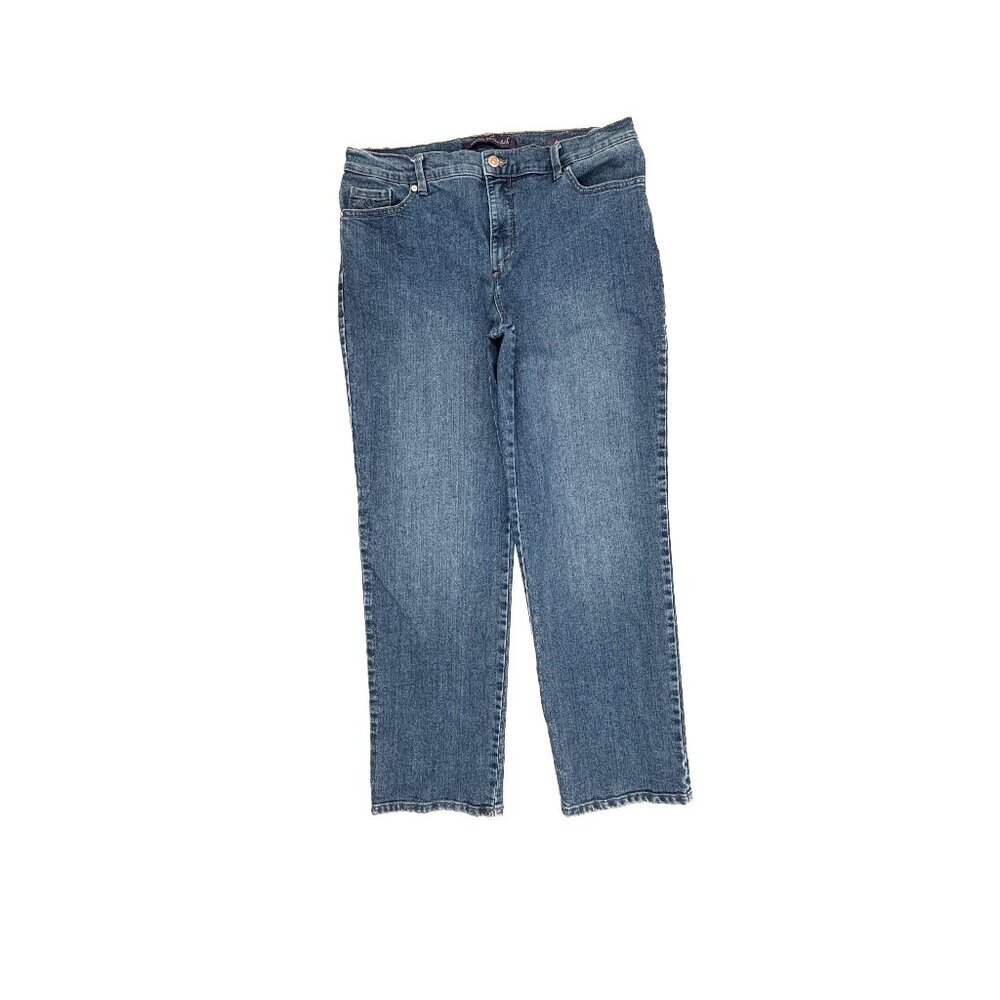 Gloria Vanderbilt Amanda Straight Leg Women's size 14P Dark Wash Blue Denim Jean